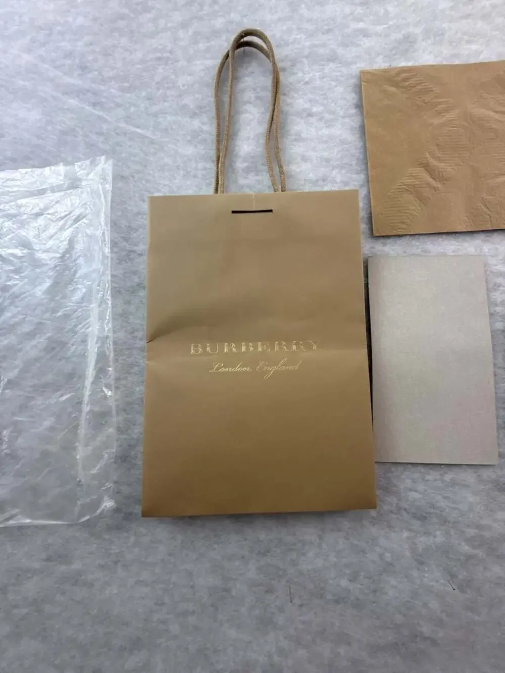 Authentic Burberry London England Store Gift Bag and Accessories Packaging Set